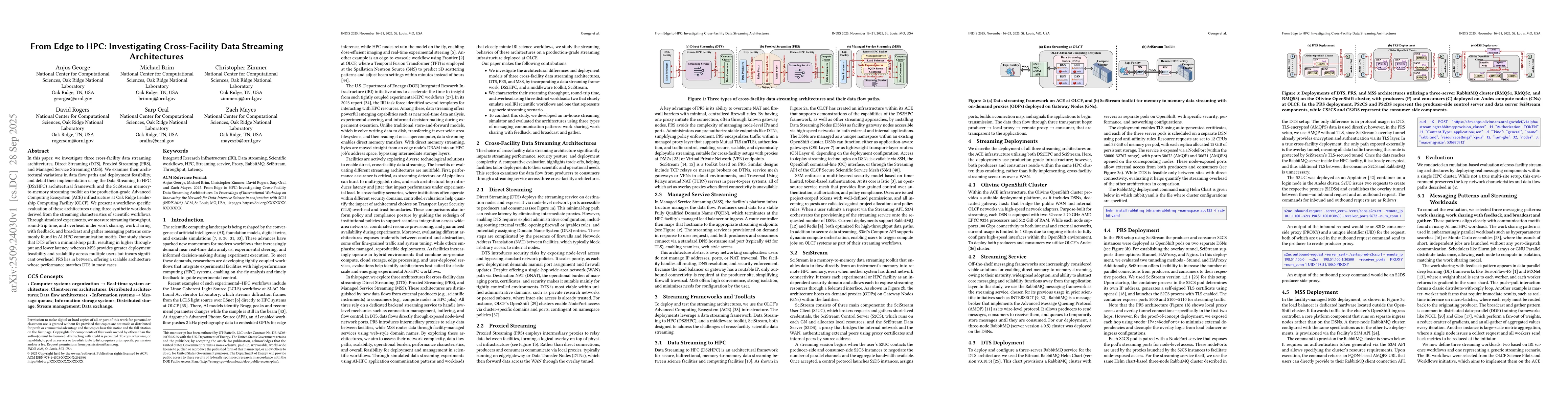 Thumbnail for From Edge to HPC: Investigating Cross-Facility Data Streaming
  Architectures