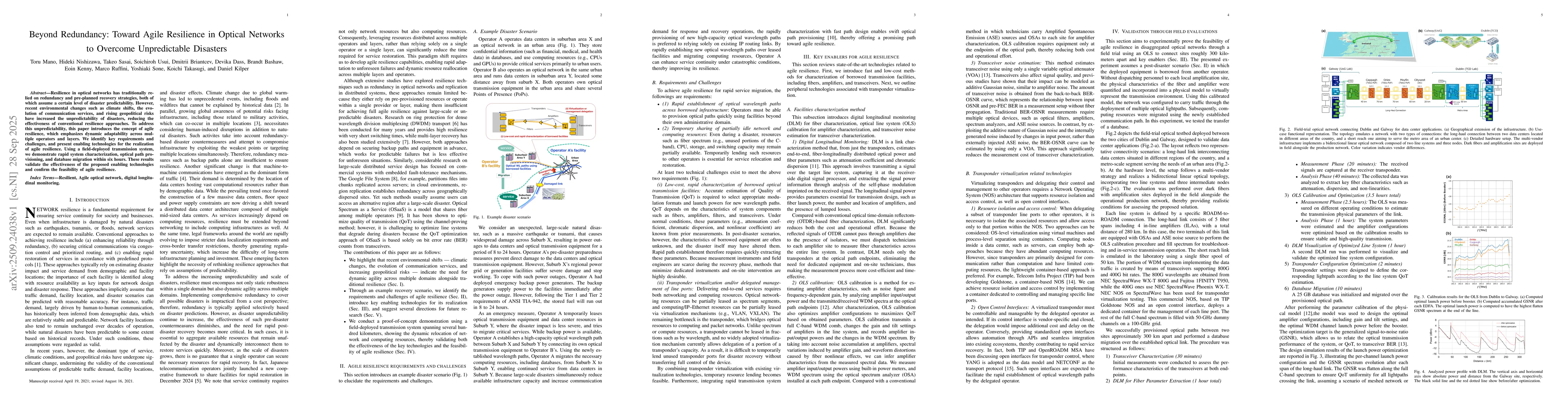 Thumbnail for Beyond Redundancy: Toward Agile Resilience in Optical Networks to
  Overcome Unpredictable Disasters