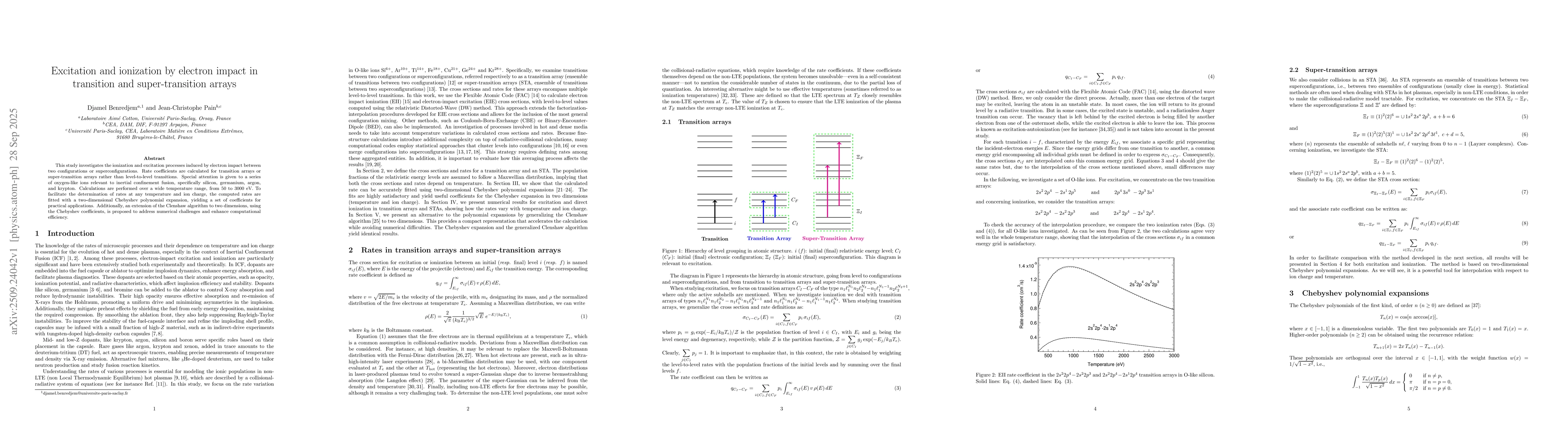 Thumbnail for Excitation and ionization by electron impact in transition and
  super-transition arrays
