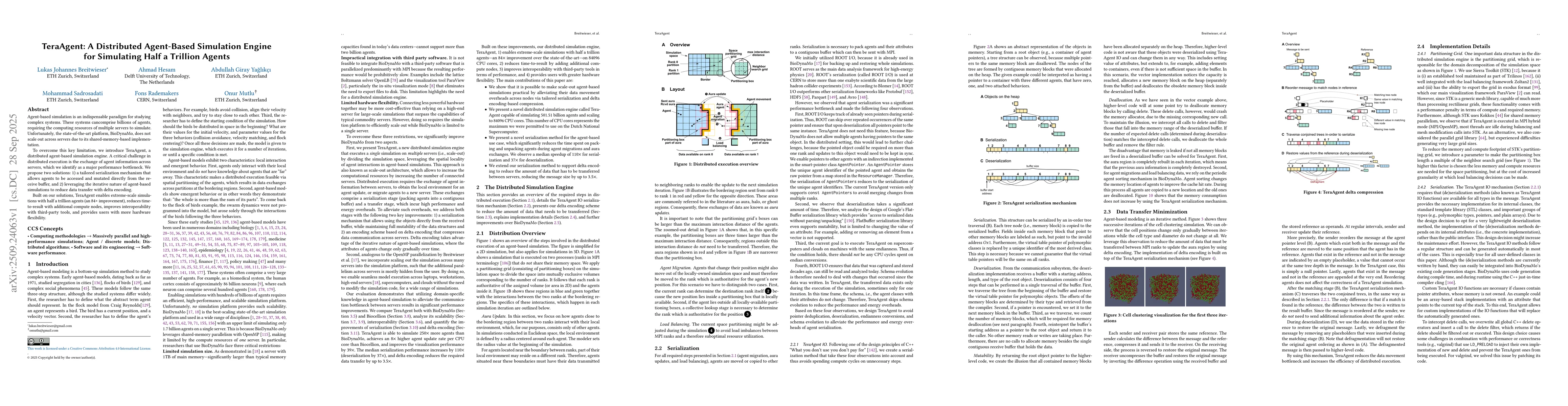 Thumbnail for TeraAgent: A Distributed Agent-Based Simulation Engine for Simulating
  Half a Trillion Agents
