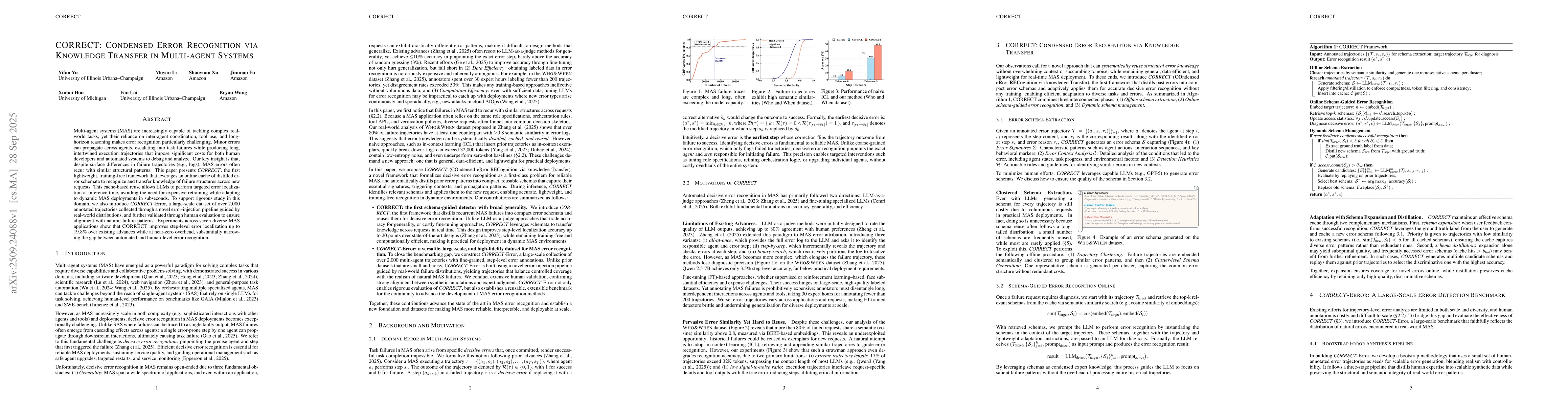 Thumbnail for CORRECT: COndensed eRror RECognition via knowledge Transfer in
  multi-agent systems