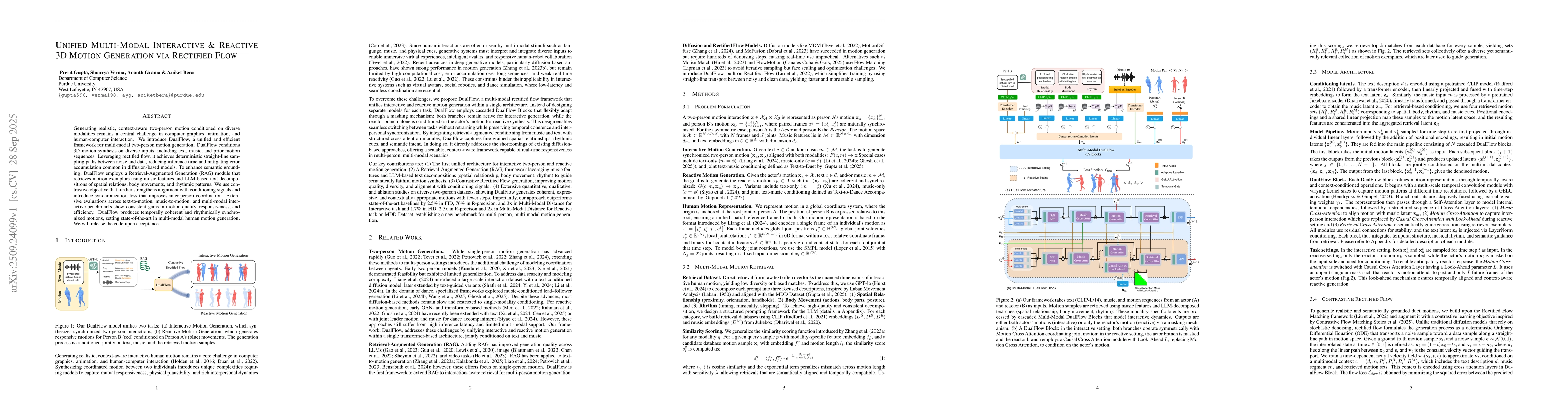 Thumbnail for Unified Multi-Modal Interactive & Reactive 3D Motion Generation via
  Rectified Flow