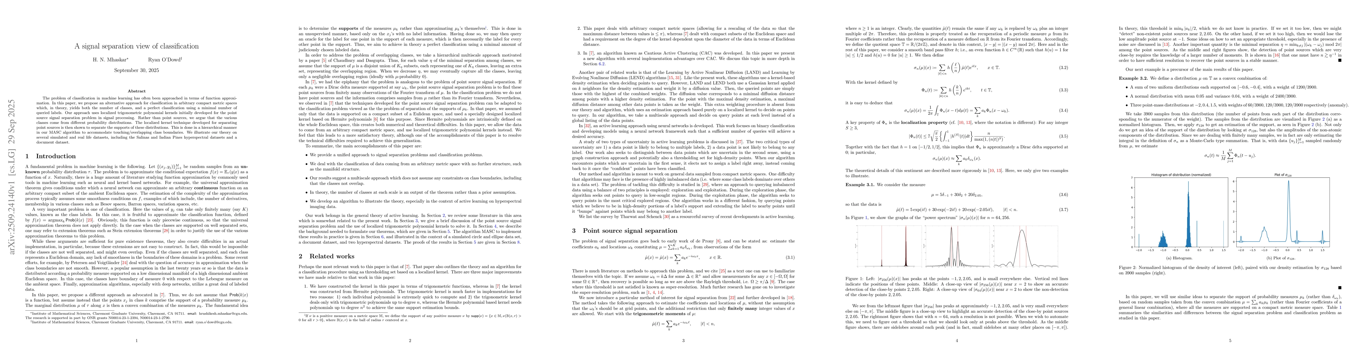 Thumbnail for A signal separation view of classification