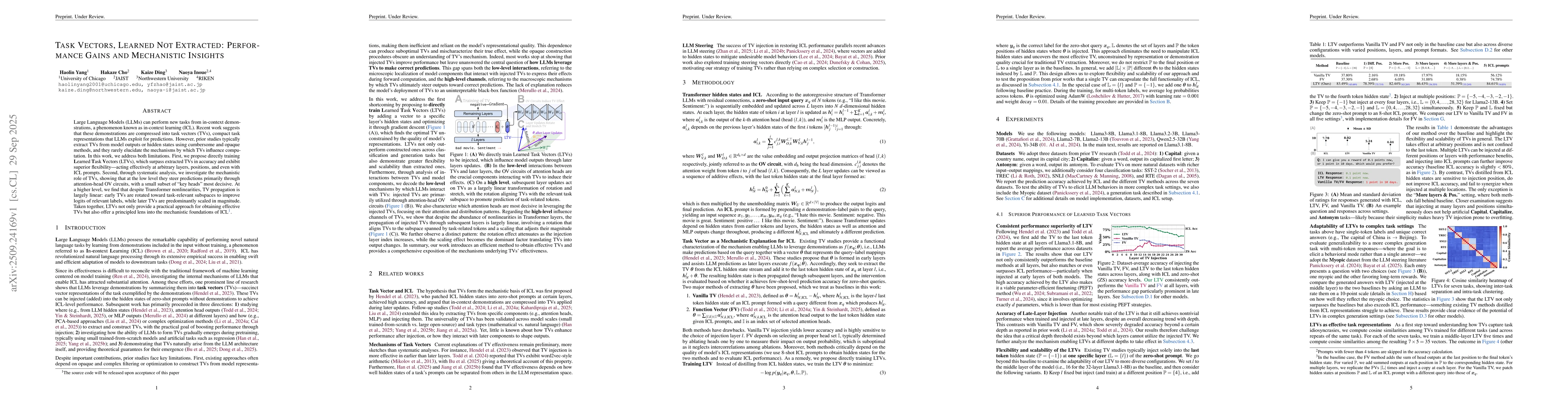 Thumbnail for Task Vectors, Learned Not Extracted: Performance Gains and Mechanistic
  Insight