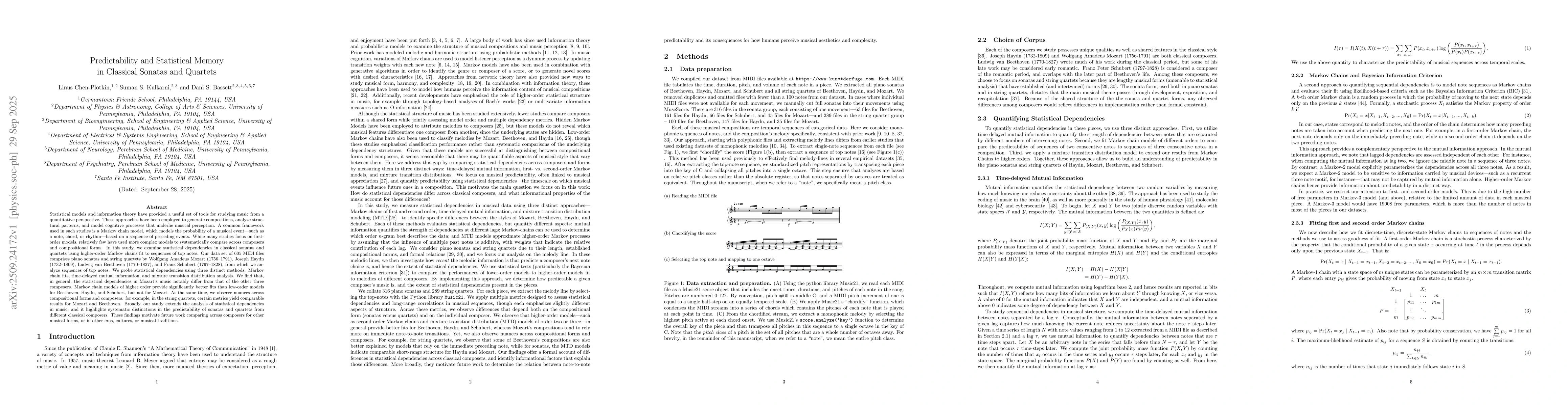 Thumbnail for Predictability and Statistical Memory in Classical Sonatas and Quartets
