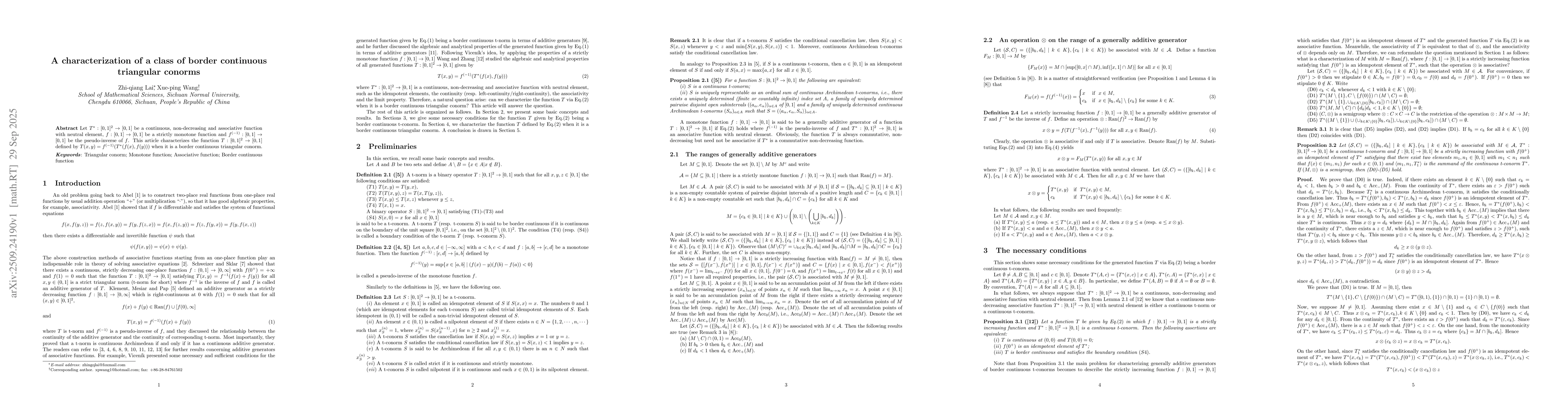 Thumbnail for A characterization of a class of border continuous triangular conorms
