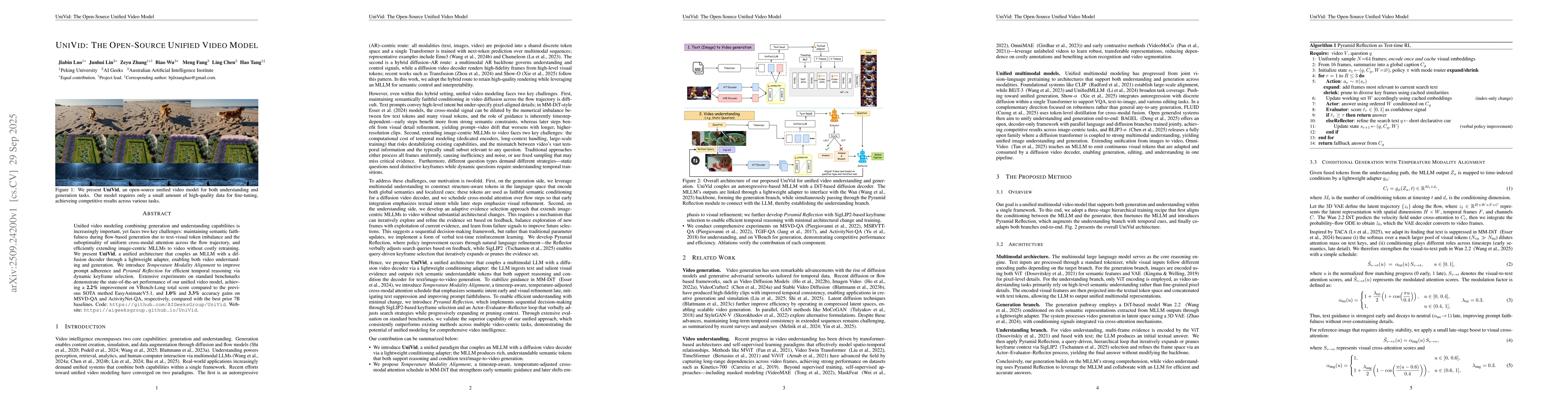 Thumbnail for UniVid: The Open-Source Unified Video Model