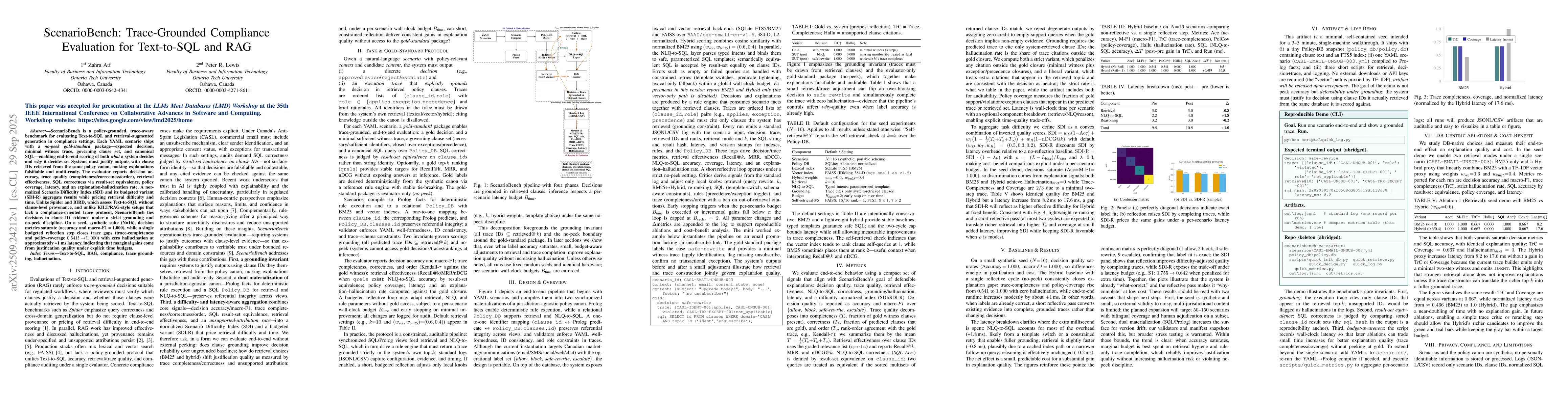 Thumbnail for ScenarioBench: Trace-Grounded Compliance Evaluation for Text-to-SQL and
  RAG