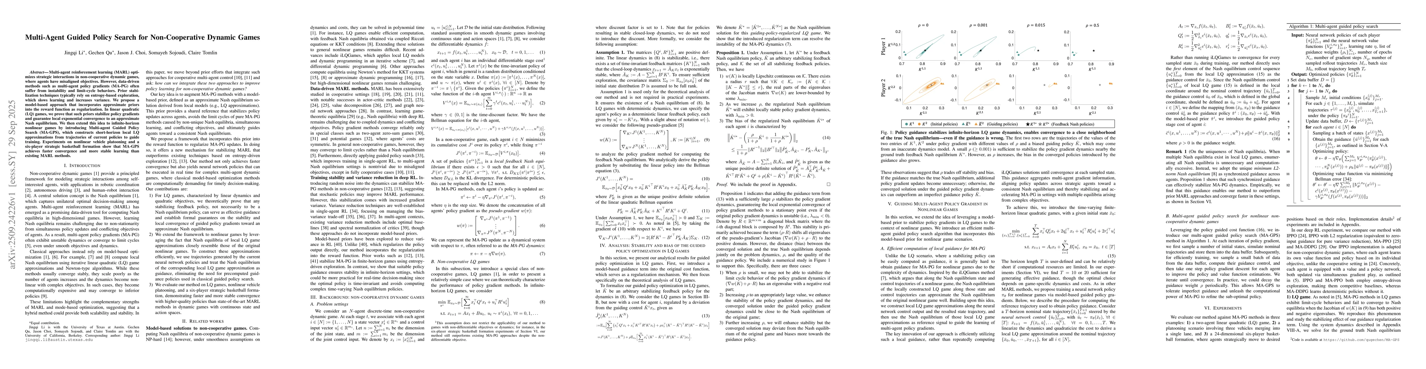 Thumbnail for Multi-Agent Guided Policy Search for Non-Cooperative Dynamic Games