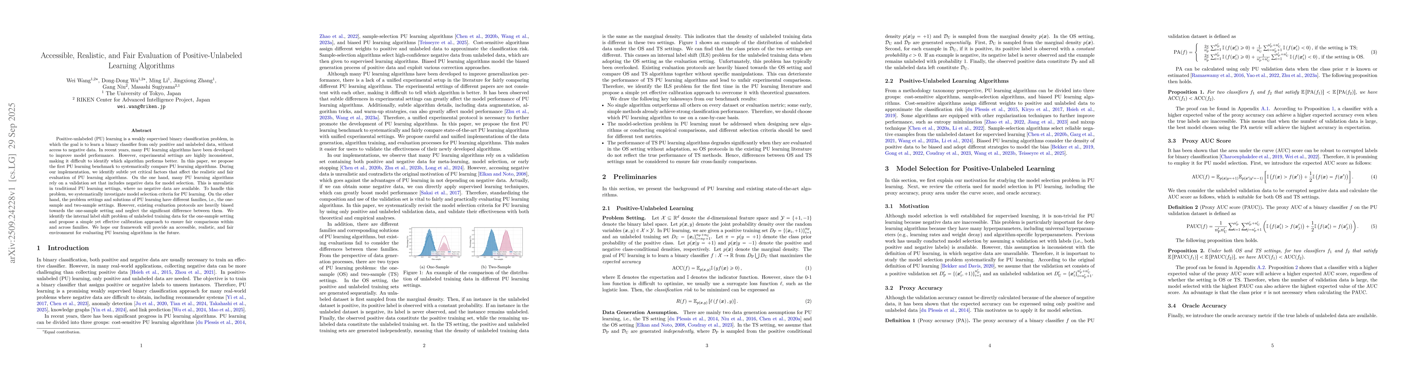 Thumbnail for Accessible, Realistic, and Fair Evaluation of Positive-Unlabeled
  Learning Algorithms