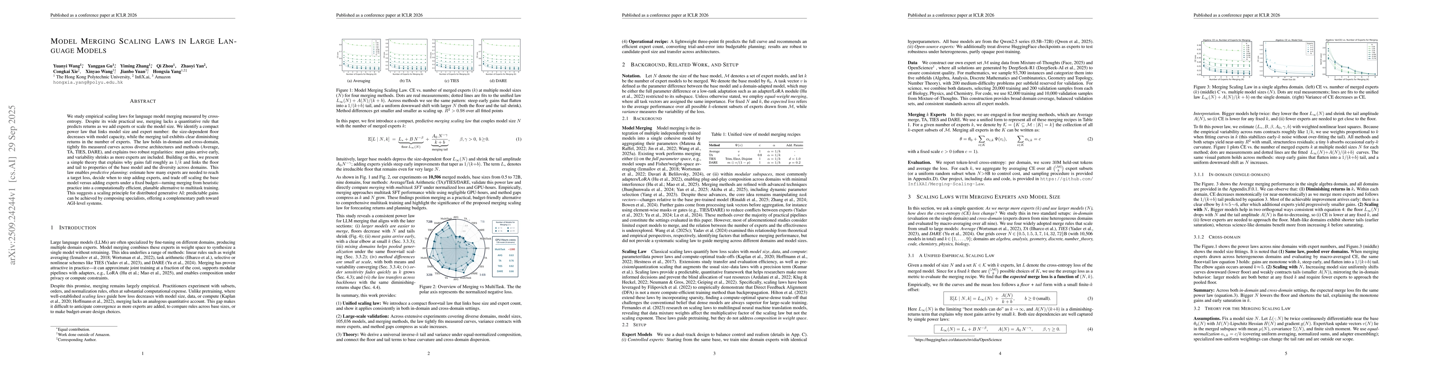 Thumbnail for Model Merging Scaling Laws in Large Language Models
