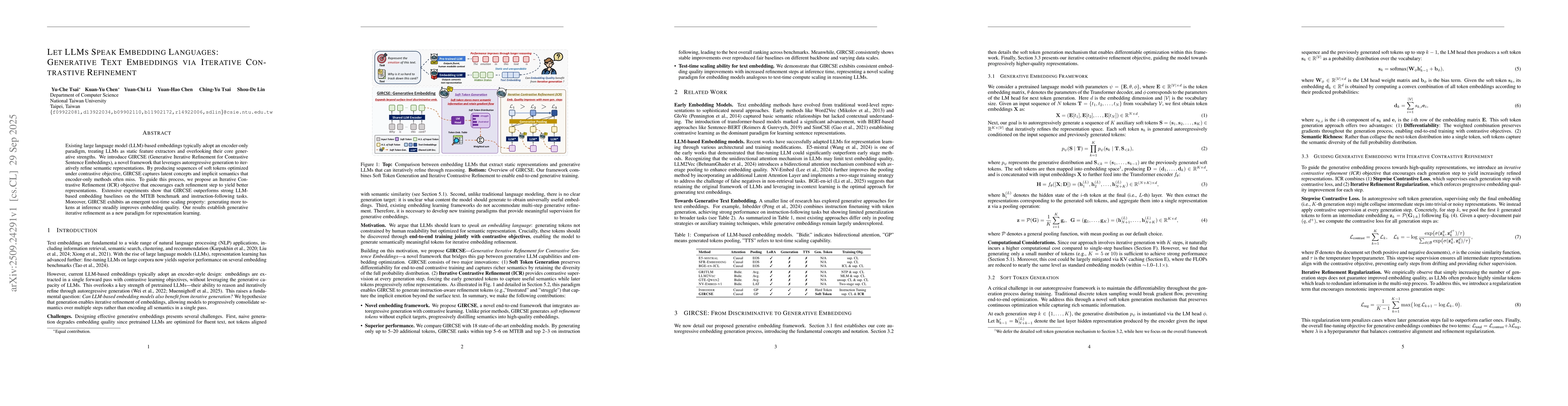 Thumbnail for Let LLMs Speak Embedding Languages: Generative Text Embeddings via
  Iterative Contrastive Refinement