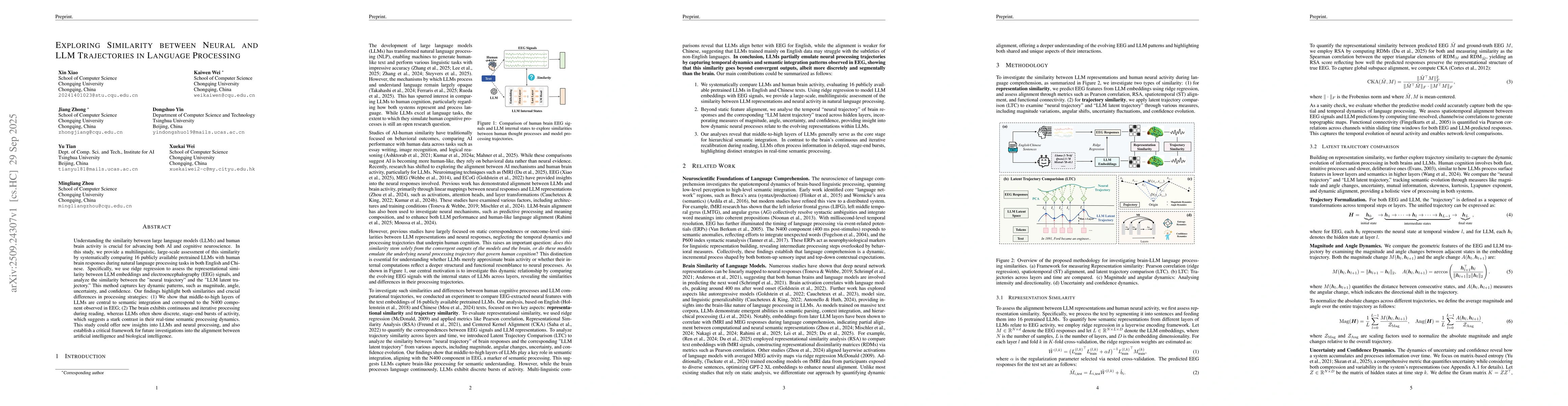 Thumbnail for Exploring Similarity between Neural and LLM Trajectories in Language
  Processing