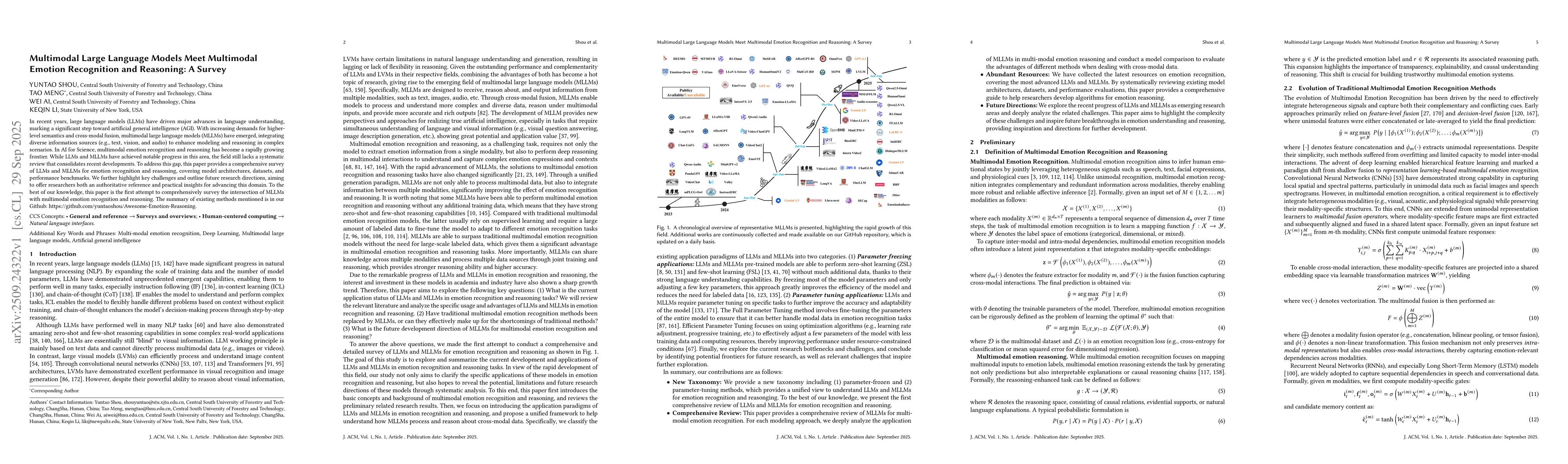 Thumbnail for Multimodal Large Language Models Meet Multimodal Emotion Recognition and
  Reasoning: A Survey