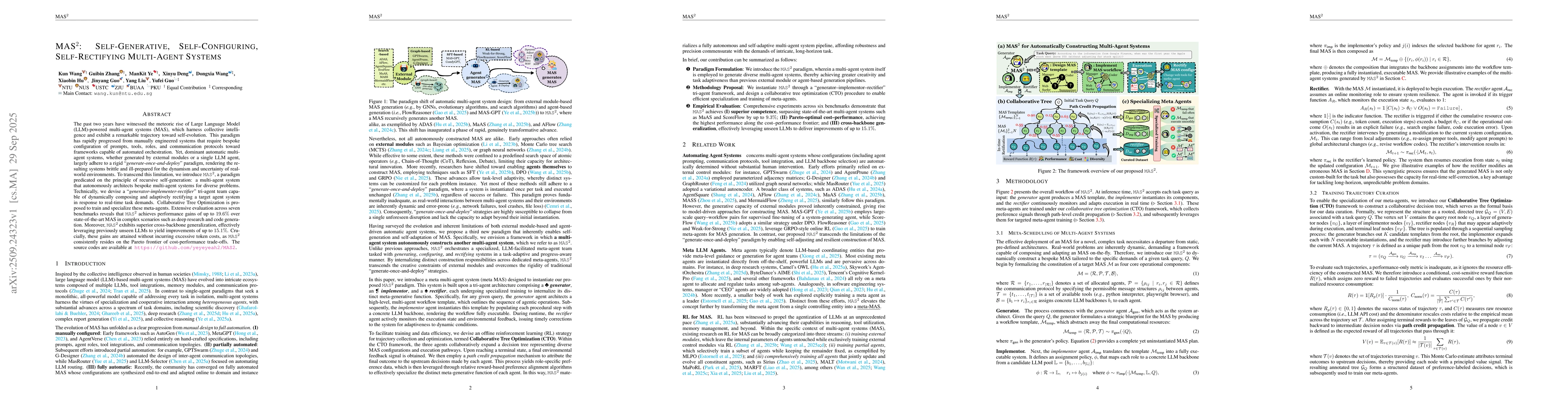 Thumbnail for MAS$^2$: Self-Generative, Self-Configuring, Self-Rectifying Multi-Agent
  Systems