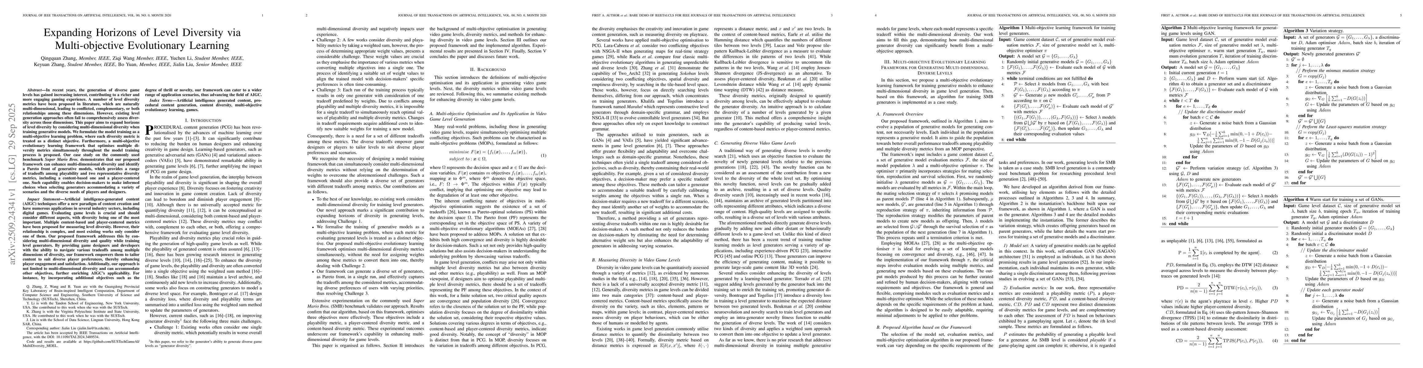 Thumbnail for Expanding Horizons of Level Diversity via Multi-objective Evolutionary
  Learning