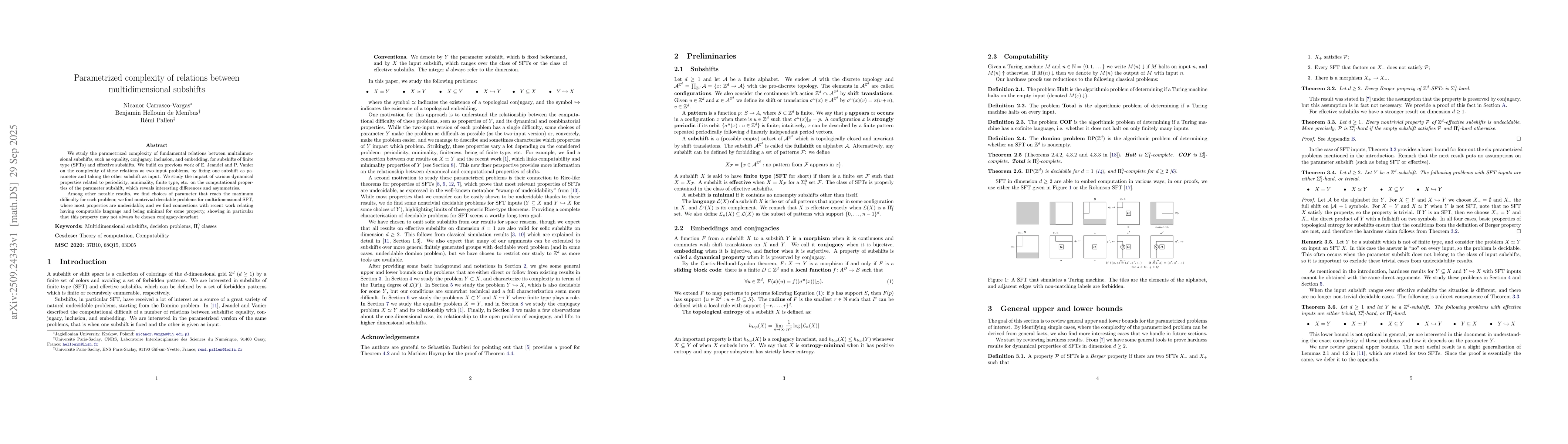 Thumbnail for Parametrized complexity of relations between multidimensional subshifts