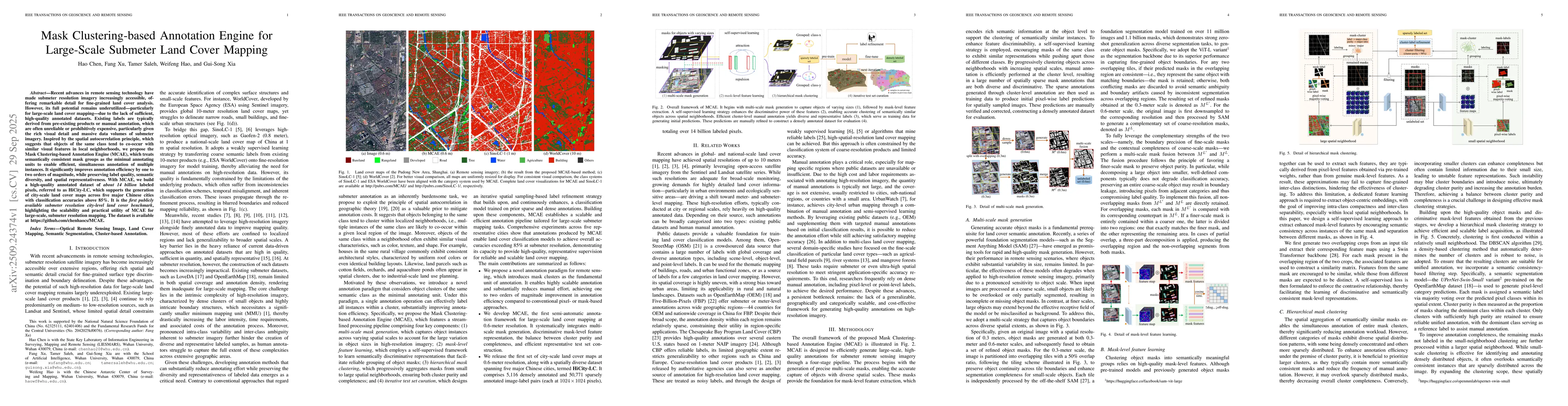 Thumbnail for Mask Clustering-based Annotation Engine for Large-Scale Submeter Land
  Cover Mapping