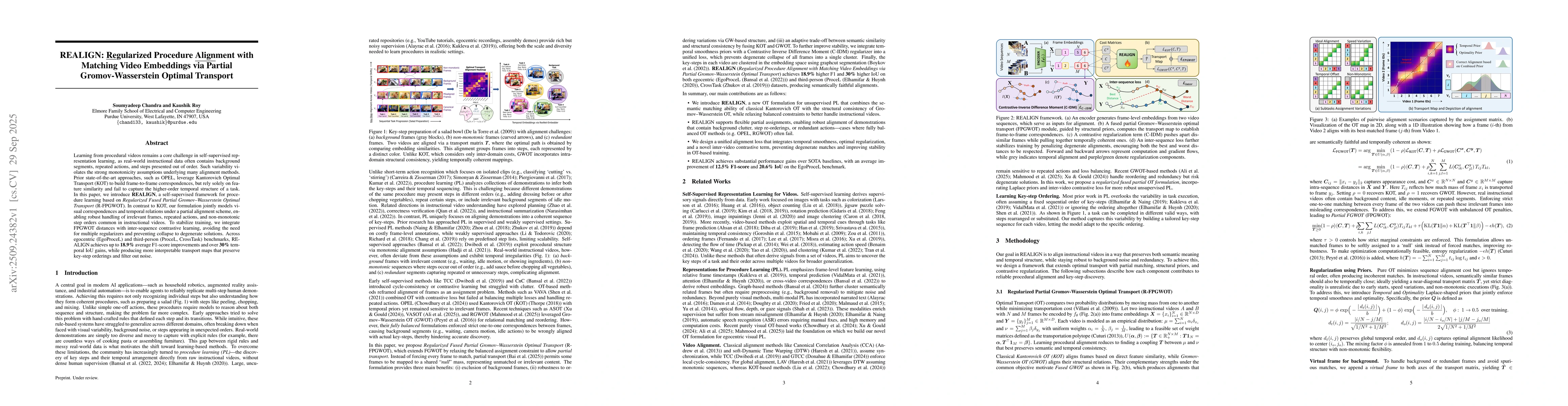 Thumbnail for REALIGN: Regularized Procedure Alignment with Matching Video Embeddings
  via Partial Gromov-Wasserstein Optimal Transport