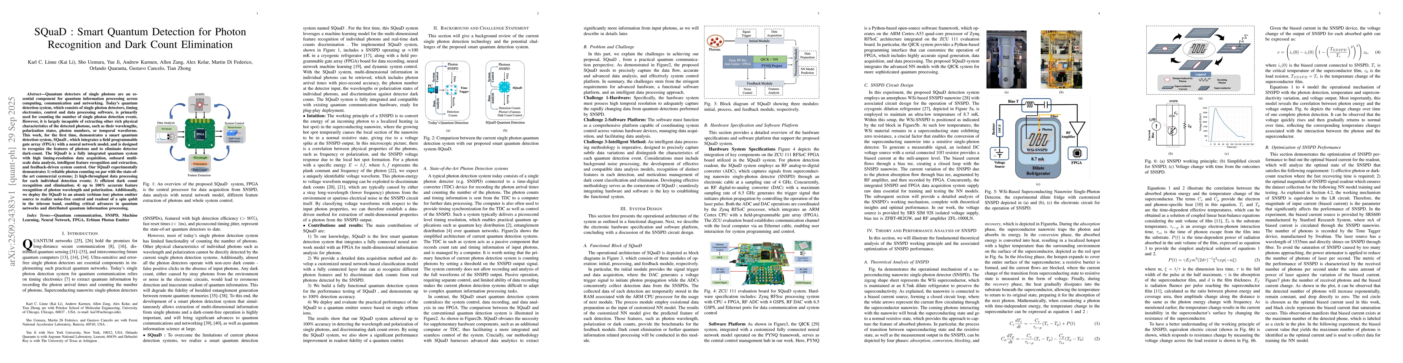 Thumbnail for SQuaD: Smart Quantum Detection for Photon Recognition and Dark Count
  Elimination