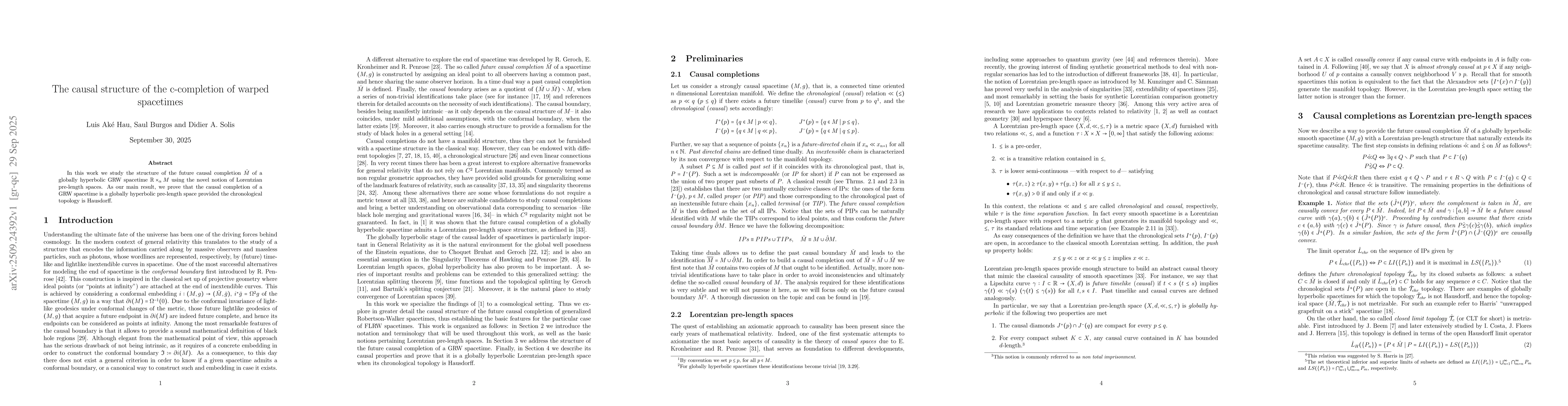 Thumbnail for The causal structure of the c-completion of warped spacetimes
