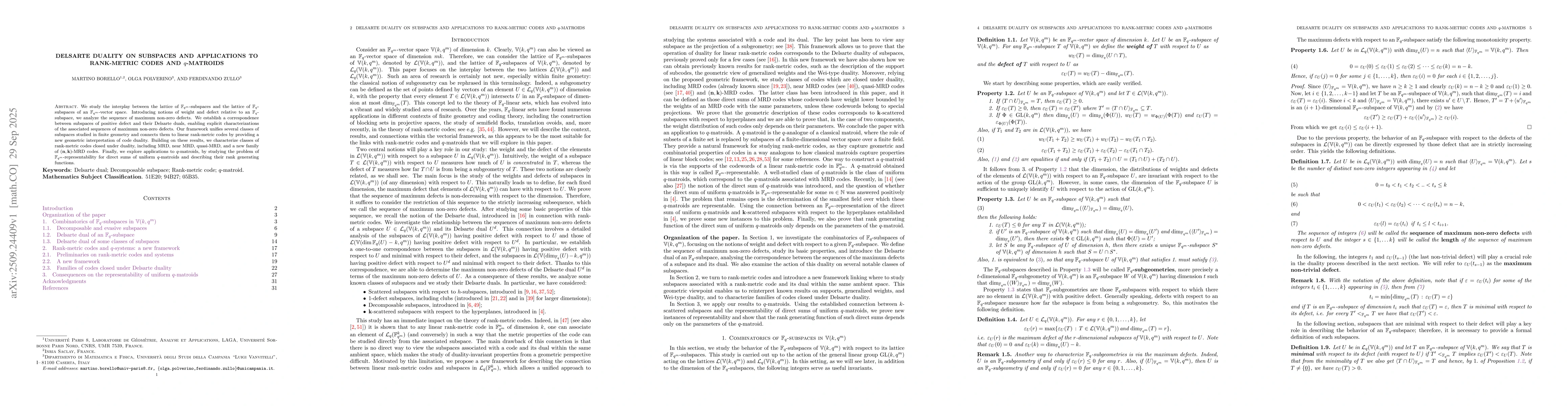 Thumbnail for Delsarte duality on subspaces and applications to rank-metric codes and
  q-matroids