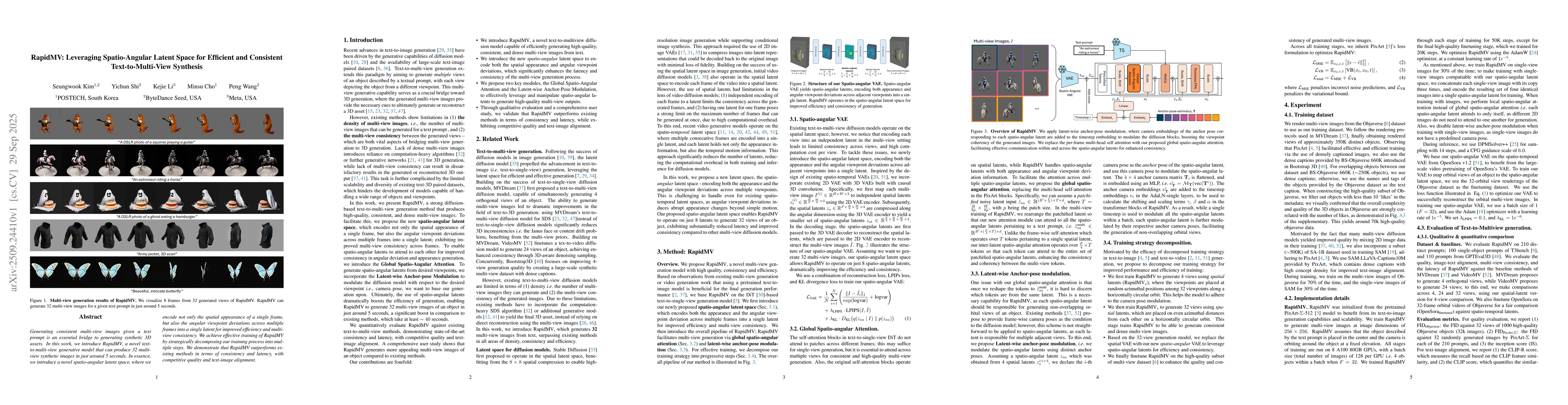Thumbnail for RapidMV: Leveraging Spatio-Angular Representations for Efficient and
  Consistent Text-to-Multi-View Synthesis