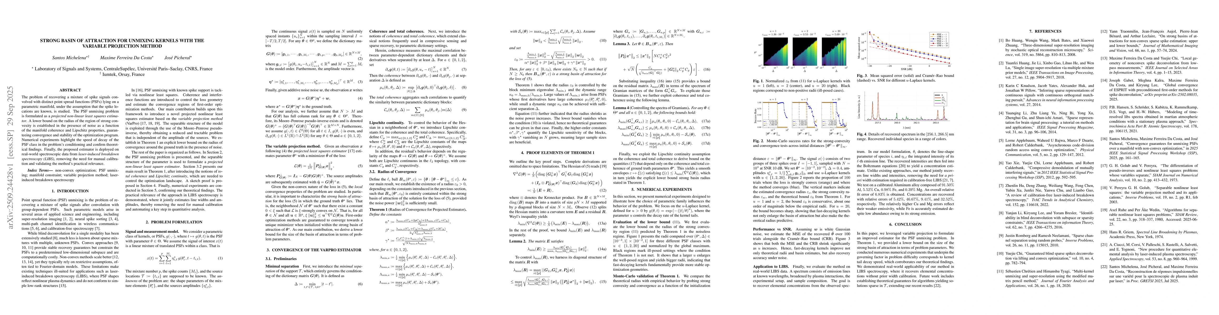 Thumbnail for Strong Basin of Attraction for Unmixing Kernels With the Variable
  Projection Method