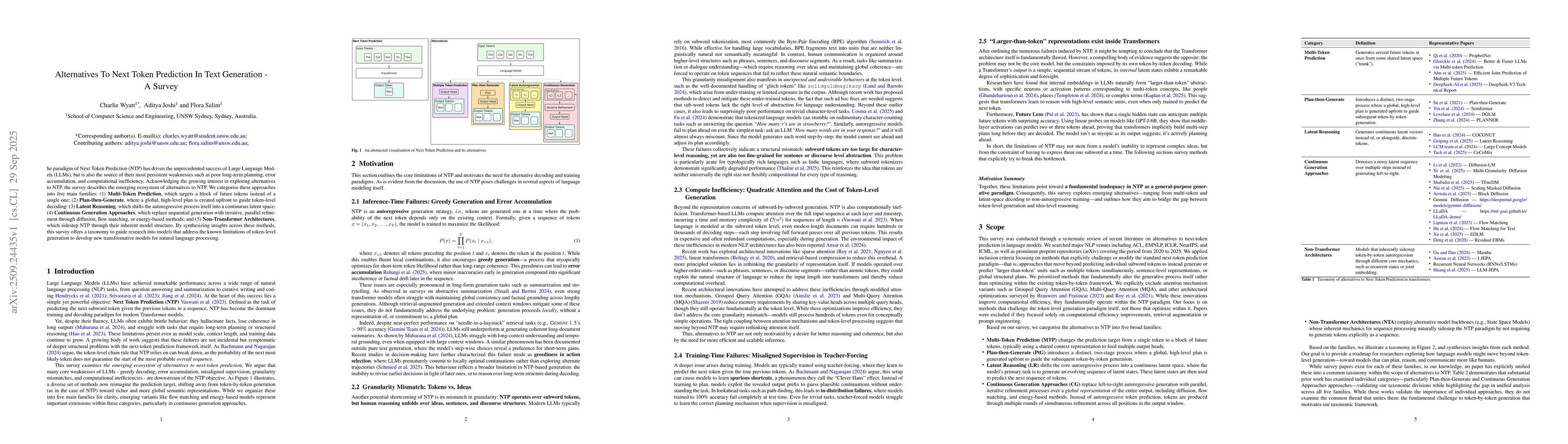 Thumbnail for Alternatives To Next Token Prediction In Text Generation -- A Survey