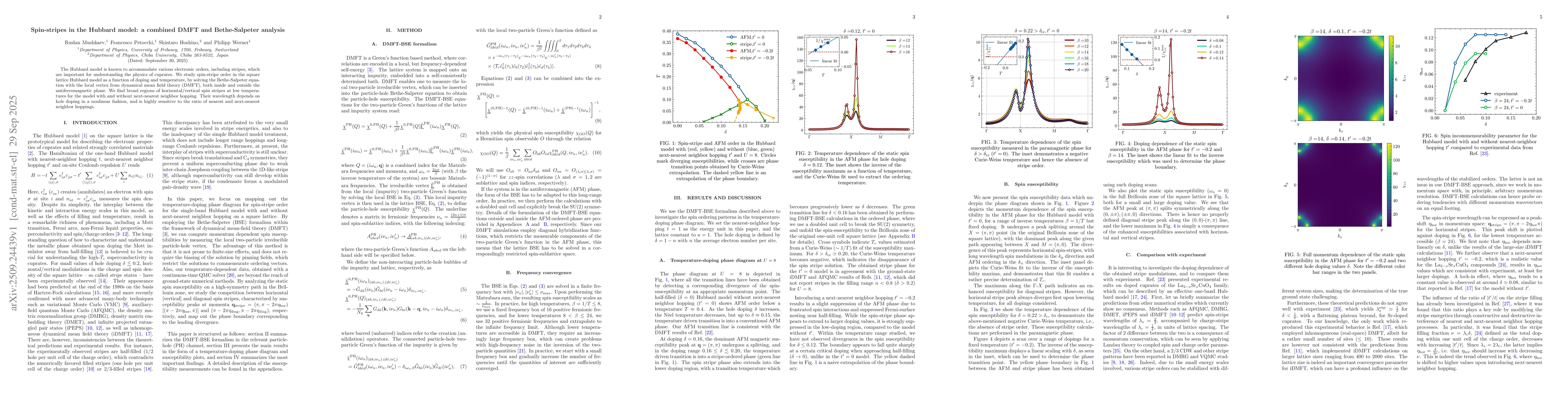 Thumbnail for Spin-stripes in the Hubbard model: a combined DMFT and Bethe-Salpeter
  analysis