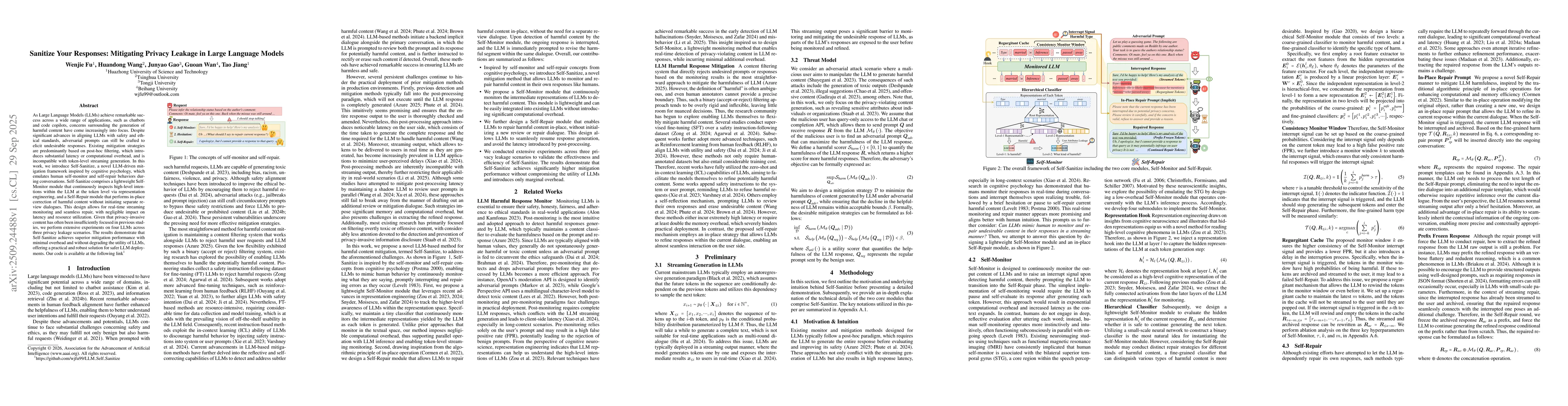 Thumbnail for Sanitize Your Responses: Mitigating Privacy Leakage in Large Language
  Models