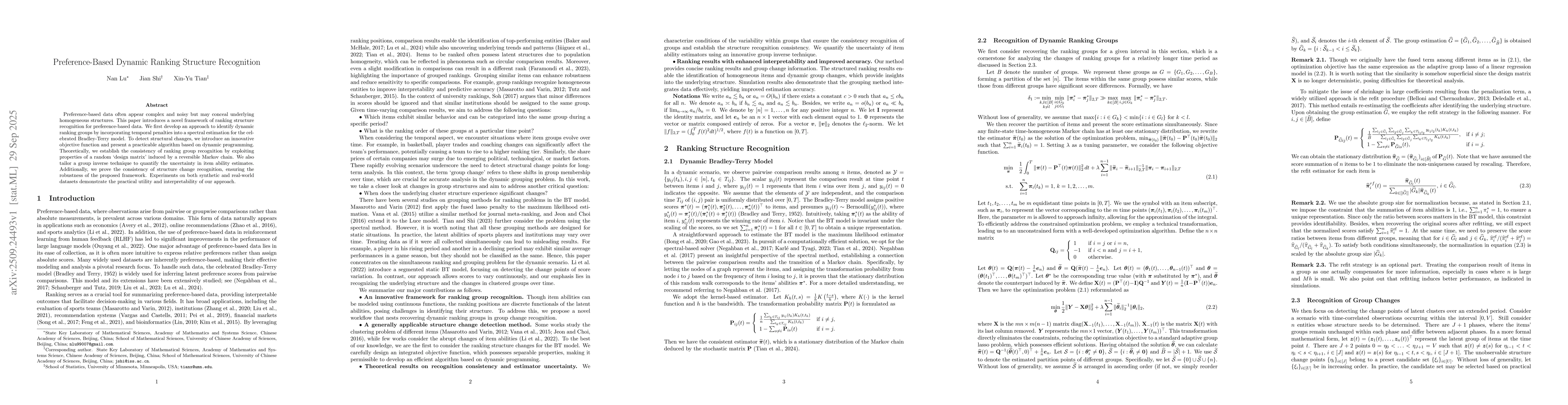 Thumbnail for Preference-Based Dynamic Ranking Structure Recognition
