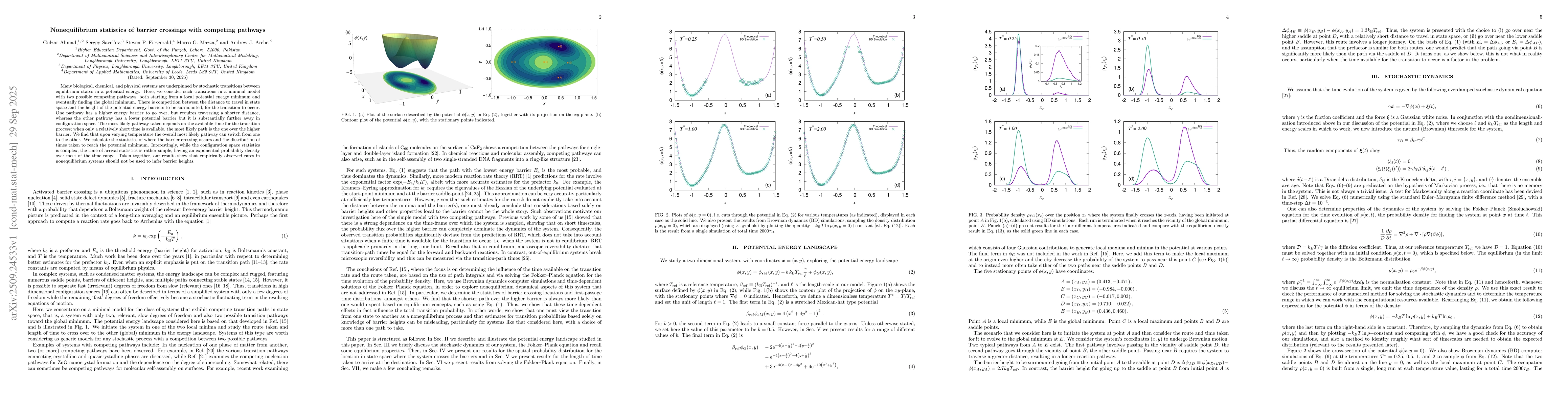 Thumbnail for Nonequilibrium statistics of barrier crossings with competing pathways