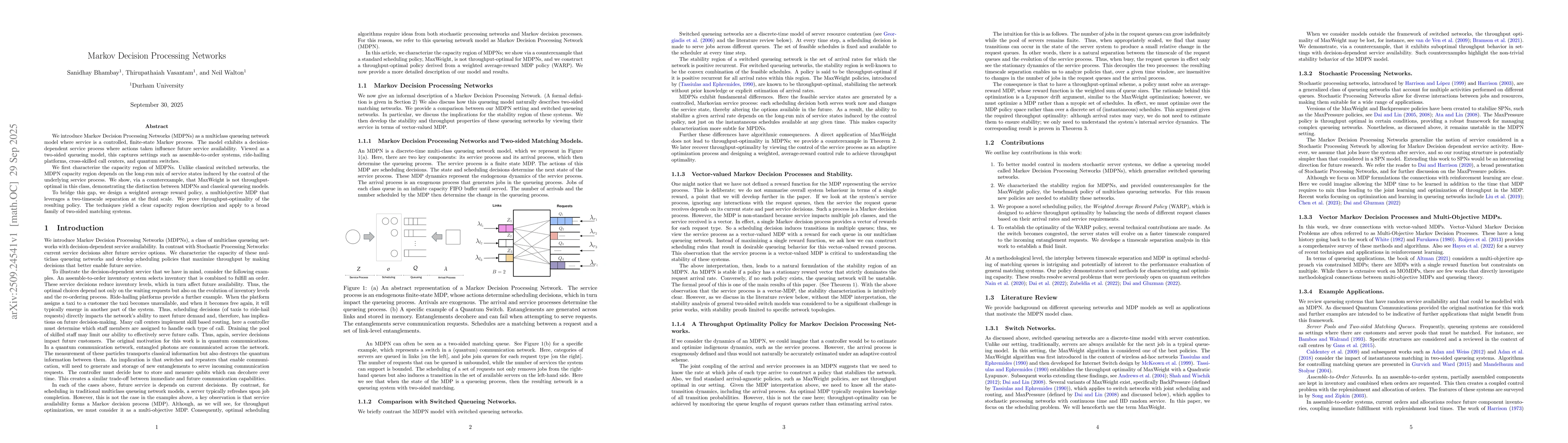 Thumbnail for Markov Decision Processing Networks
