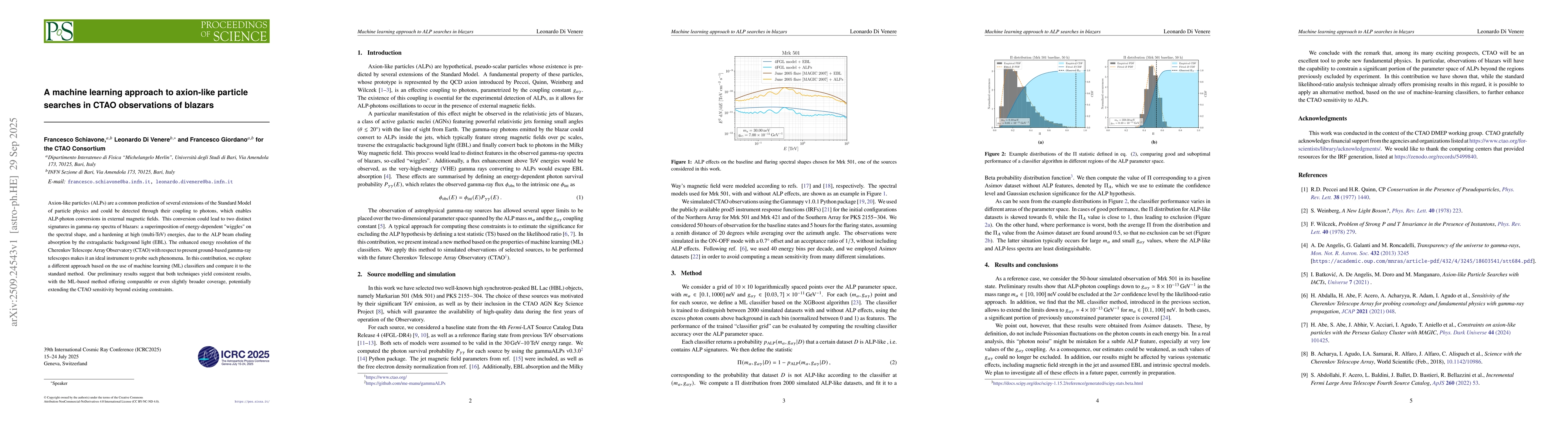 Thumbnail for A machine learning approach to axion-like particle searches in CTAO
  observations of blazars