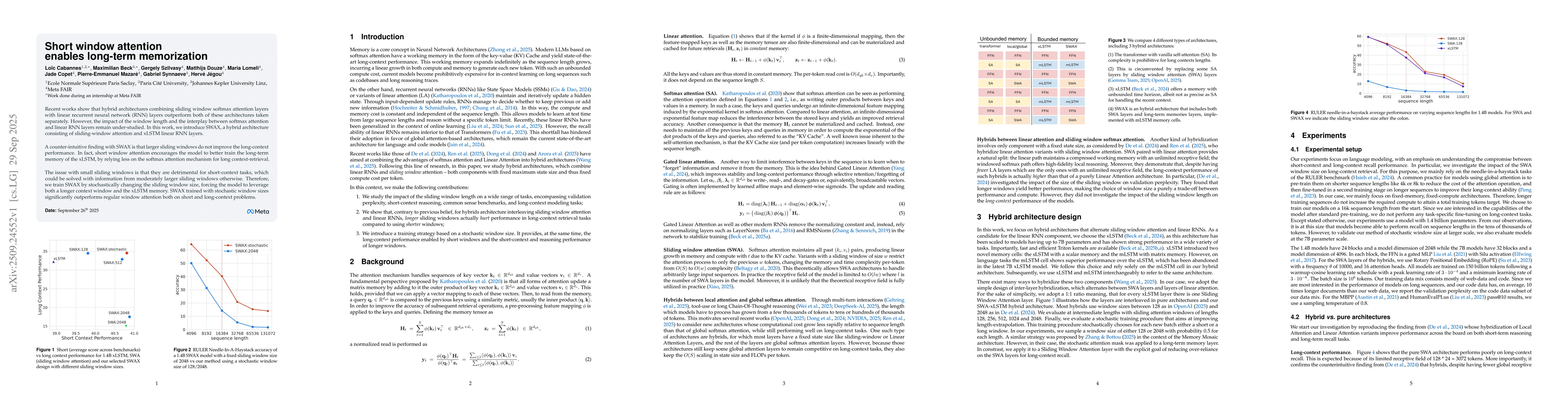 Thumbnail for Short window attention enables long-term memorization