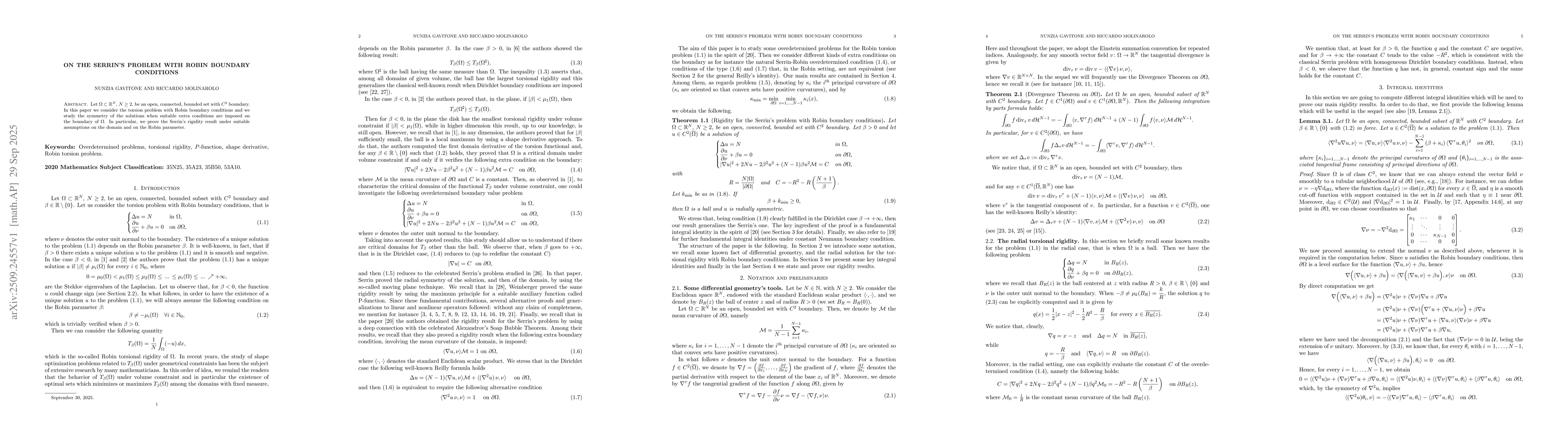 Thumbnail for On the Serrin's problem with Robin boundary conditions