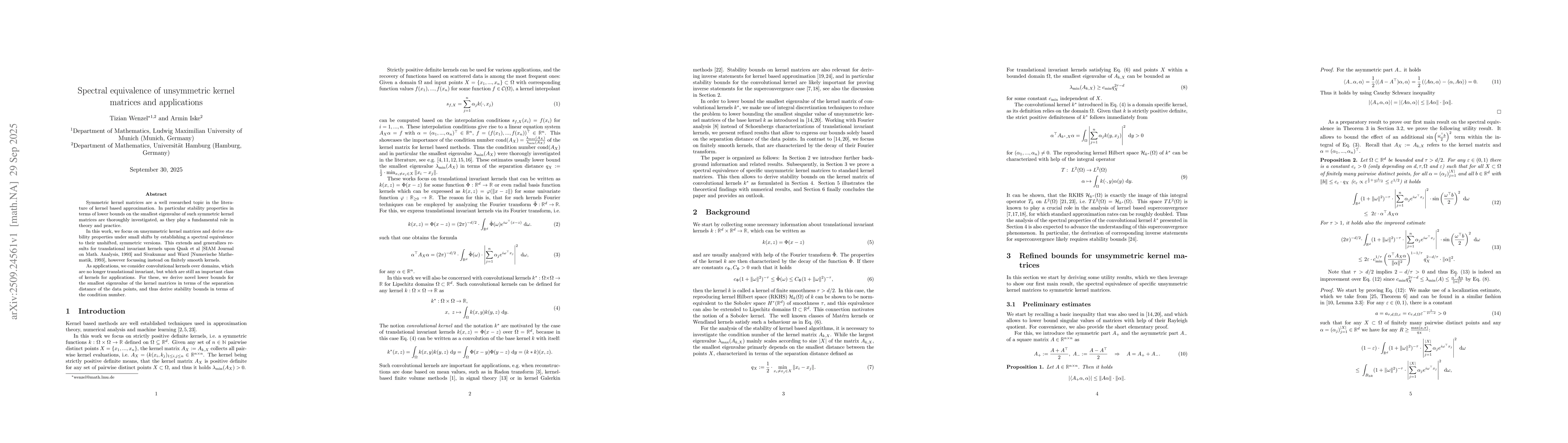 Thumbnail for Spectral equivalence of unsymmetric kernel matrices and applications
