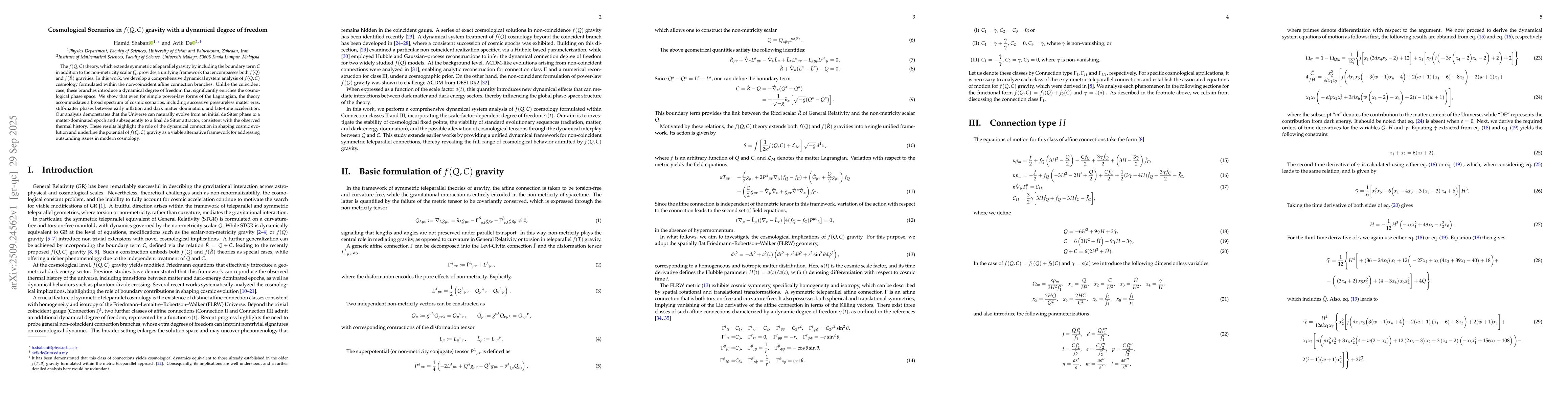 Thumbnail for Cosmological Scenarios in $f(Q,C)$ gravity with a dynamical degree of
  freedom