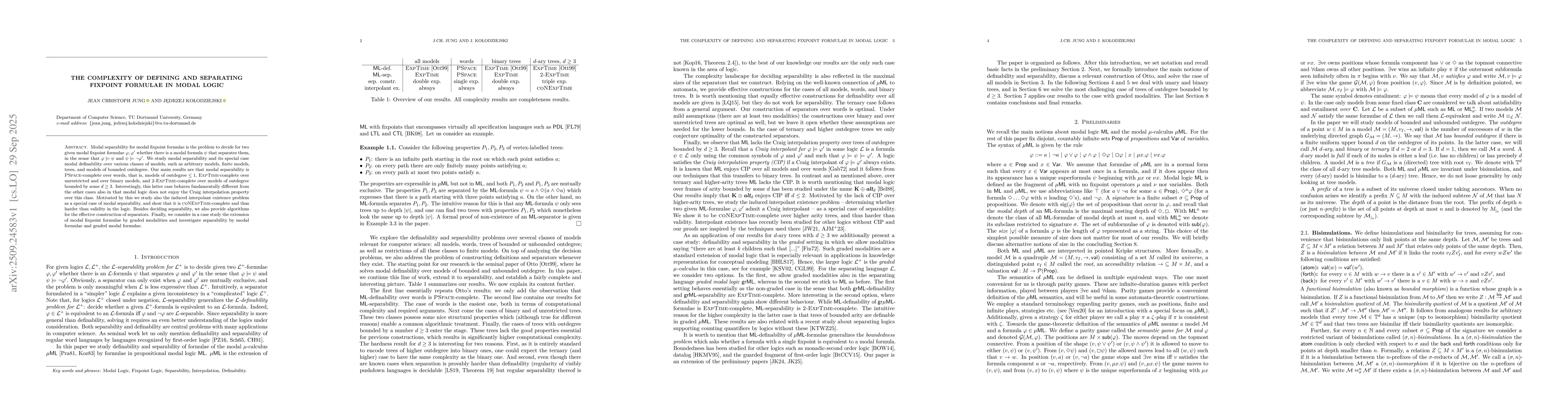 Thumbnail for The Complexity of Defining and Separating Fixpoint Formulae in Modal
  Logic