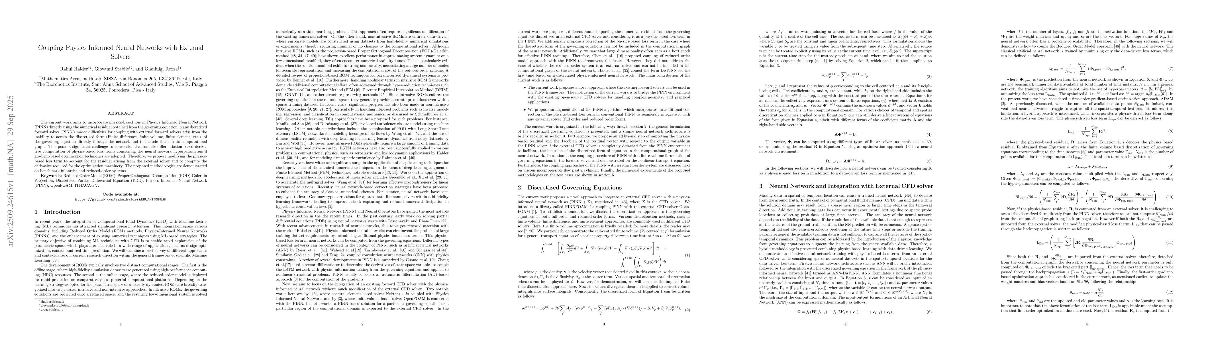 Thumbnail for Coupling Physics Informed Neural Networks with External Solvers