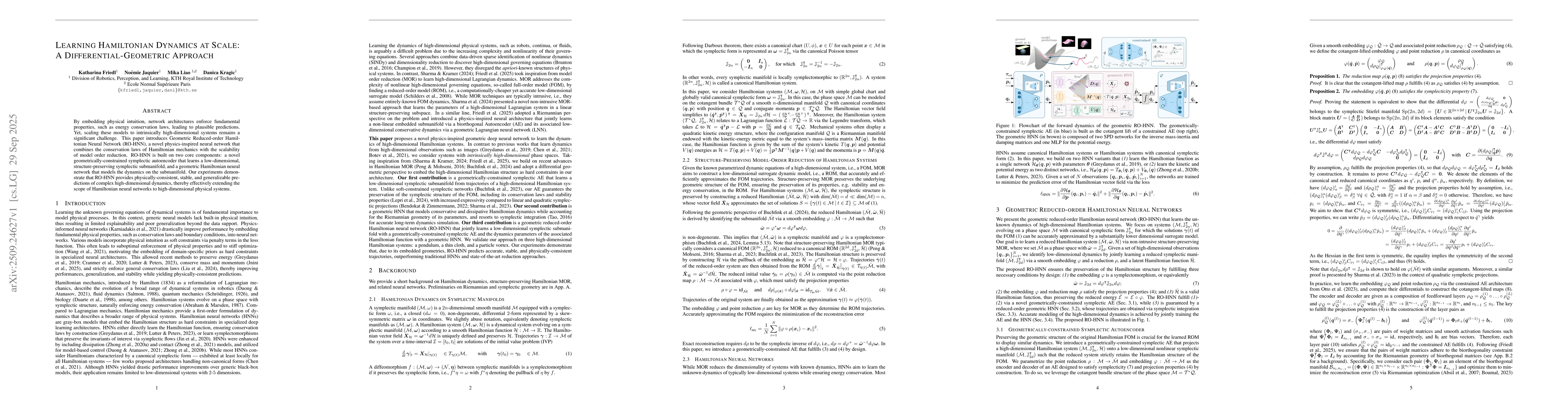 Thumbnail for Learning Hamiltonian Dynamics at Scale: A Differential-Geometric
  Approach