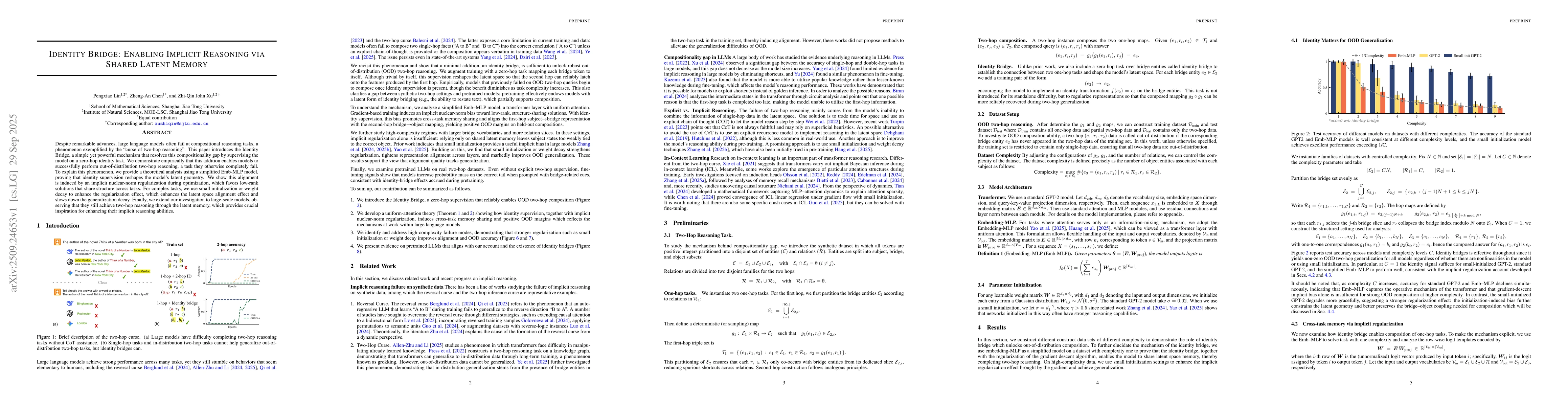 Thumbnail for Identity Bridge: Enabling Implicit Reasoning via Shared Latent Memory