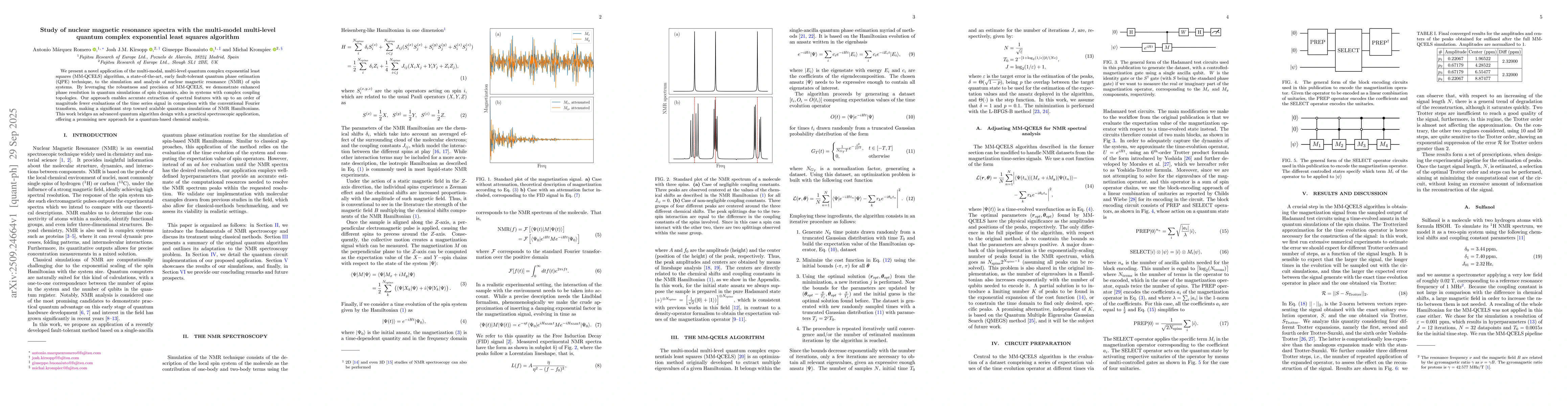Thumbnail for Study of nuclear magnetic resonance spectra with the multi-model
  multi-level quantum complex exponential least squares algorithm