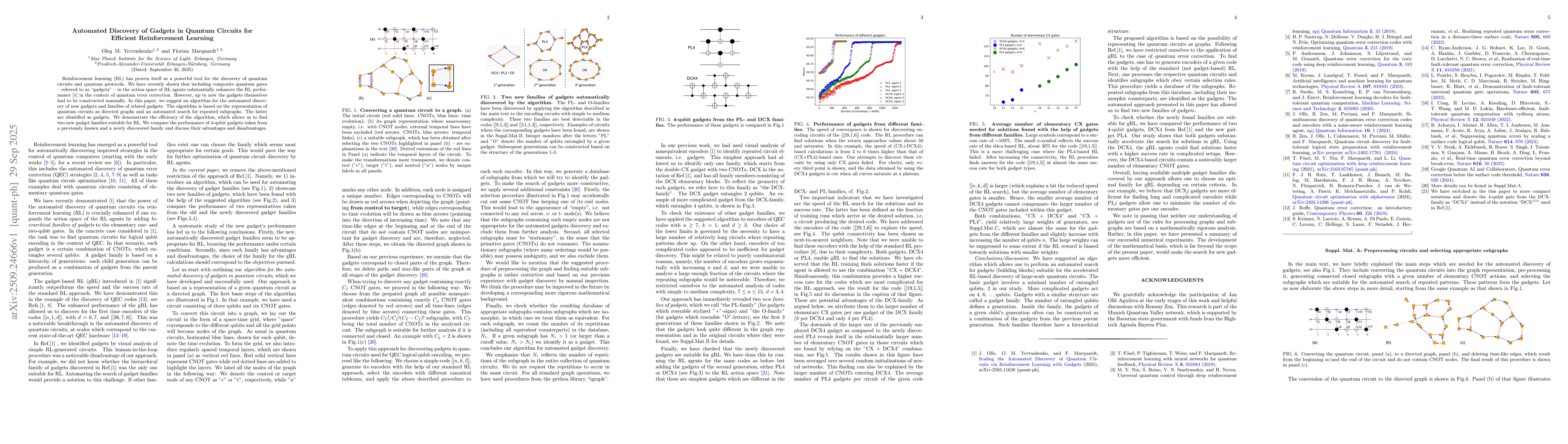 Thumbnail for Automated Discovery of Gadgets in Quantum Circuits for Efficient
  Reinforcement Learning