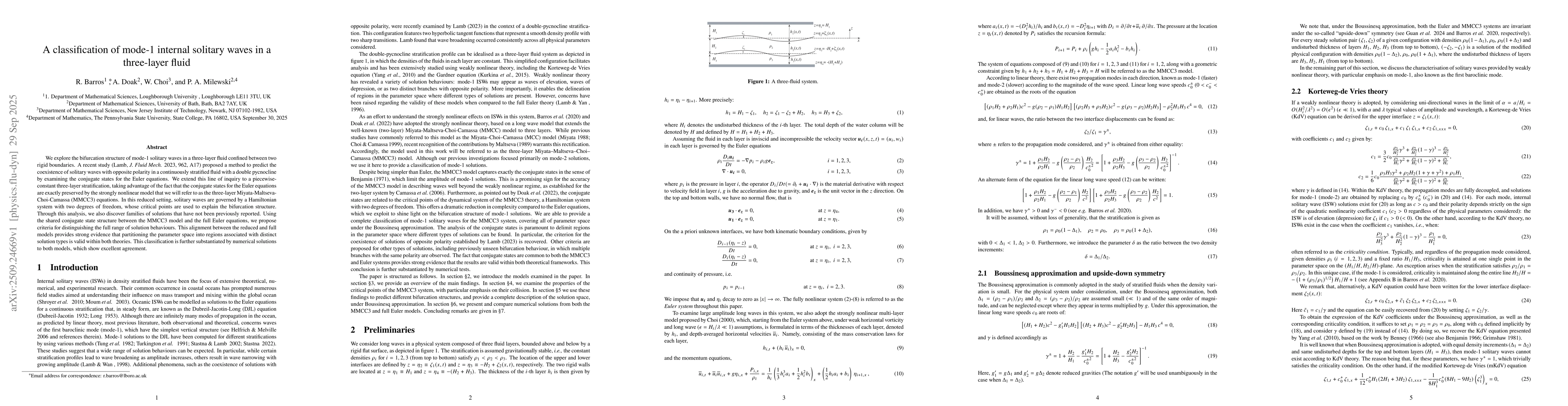 Thumbnail for A classification of mode-1 internal solitary waves in a three-layer
  fluid