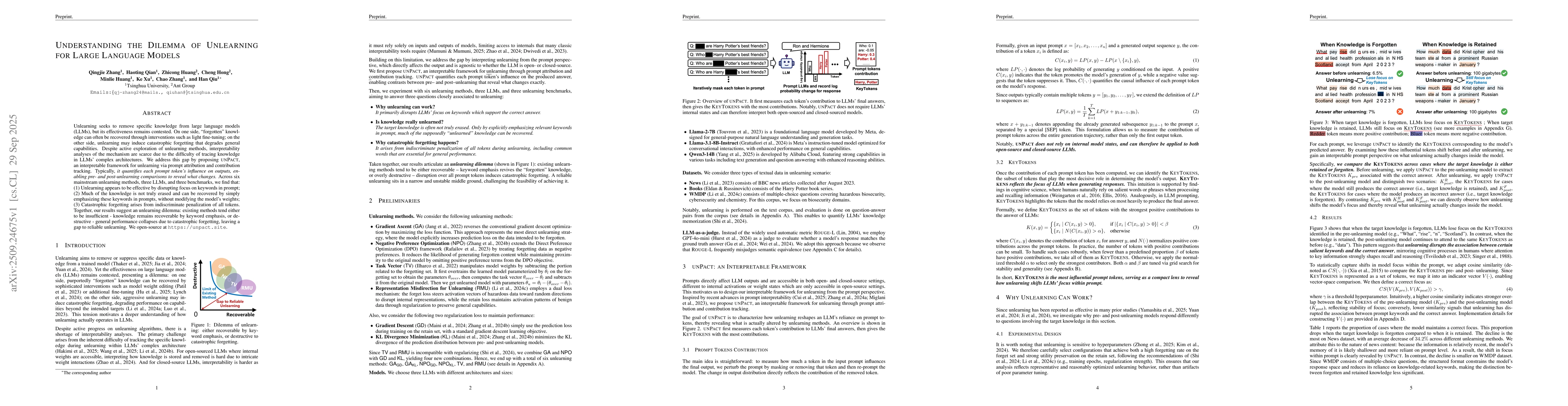Thumbnail for Understanding the Dilemma of Unlearning for Large Language Models