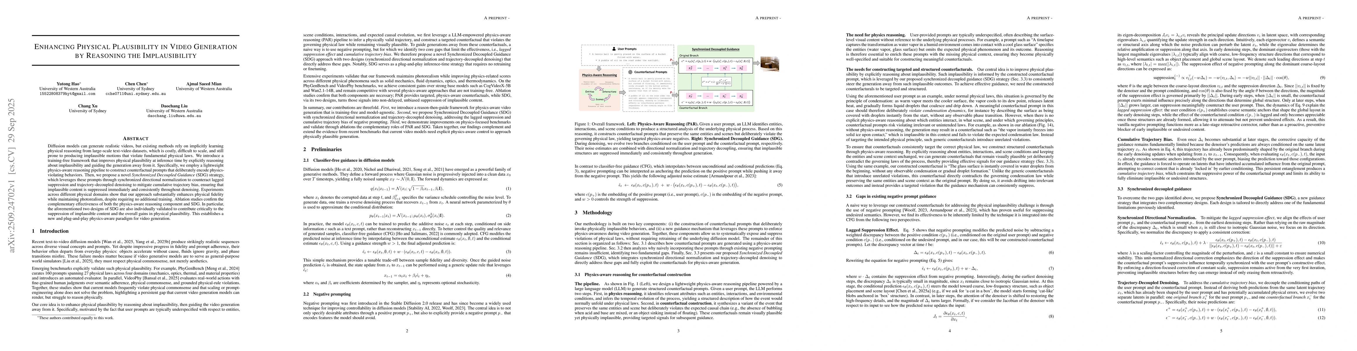 Thumbnail for Enhancing Physical Plausibility in Video Generation by Reasoning the
  Implausibility