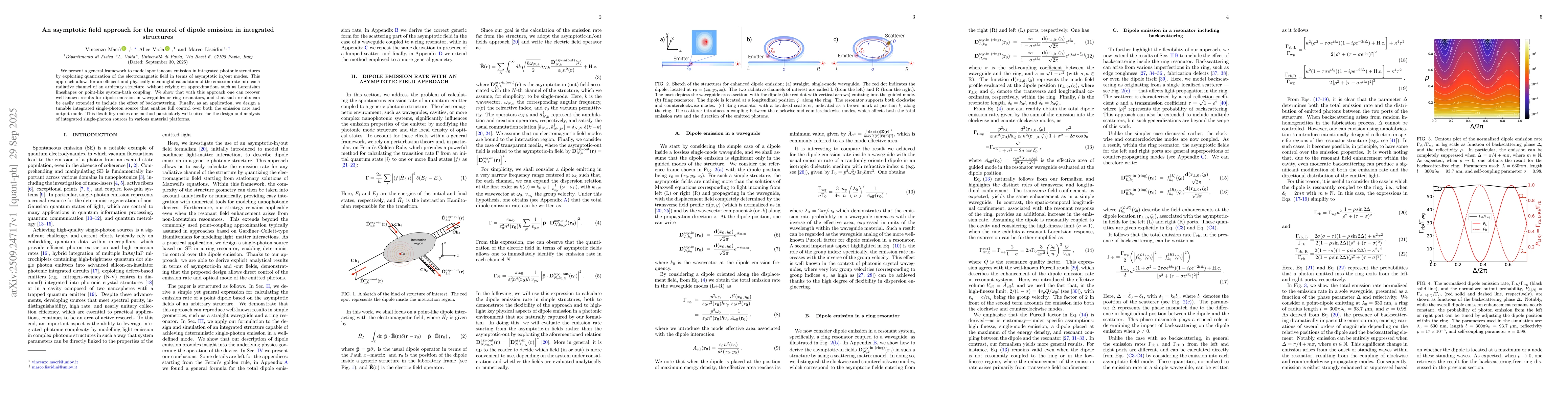 Thumbnail for An asymptotic field approach for the control of dipole emission in
  integrated structures