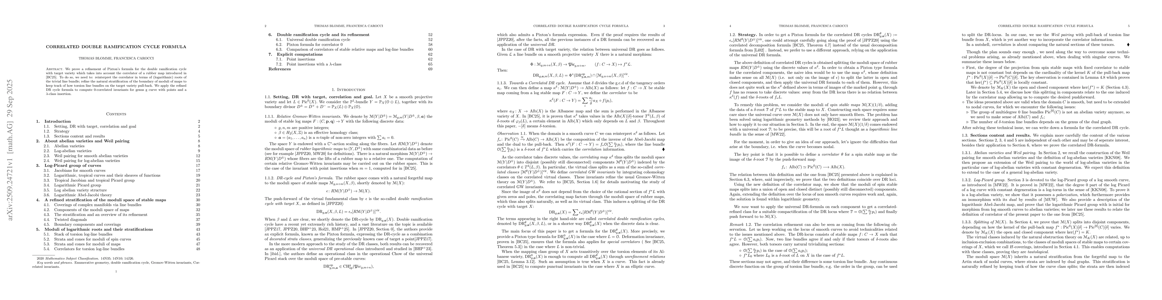 Thumbnail for Correlated double ramification cycle formula